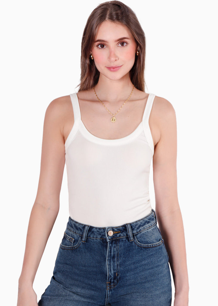 Blusa de tiras tipo esqueleto color marfil color blanco, marfil para mujer - Flashy