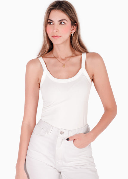 Blusa de tiras tipo esqueleto color marfil color blanco, marfil para mujer - Flashy