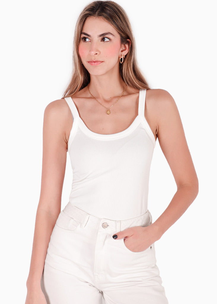 Blusa de tiras tipo esqueleto color marfil color blanco, marfil para mujer - Flashy