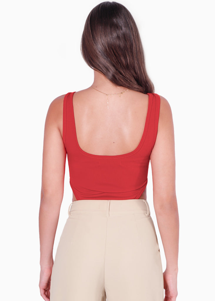 Body costillero sin mangas color rojo para mujer - Flashy