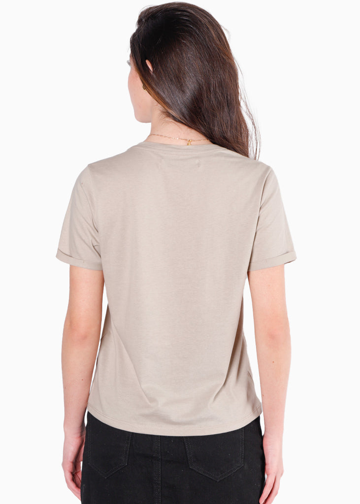 Camiseta con bordado en lentejuelas "Paris" color gris para mujer - Flashy