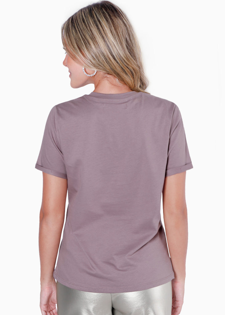 Camiseta estampada "Let´s go girls" color morado para mujer - Flashy