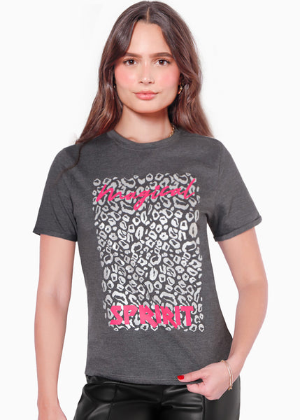 Camiseta estampada "Magical Spirit" color gris para mujer - Flashy