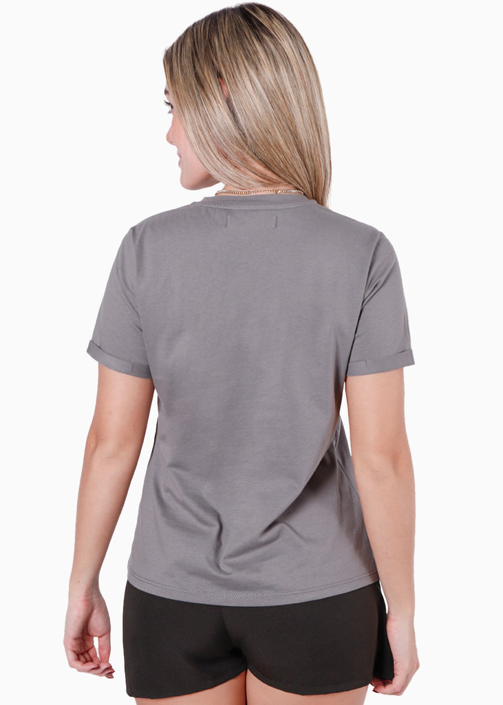 Camiseta estampada "Unstoppable day dreamer" color gris para mujer - Flashy