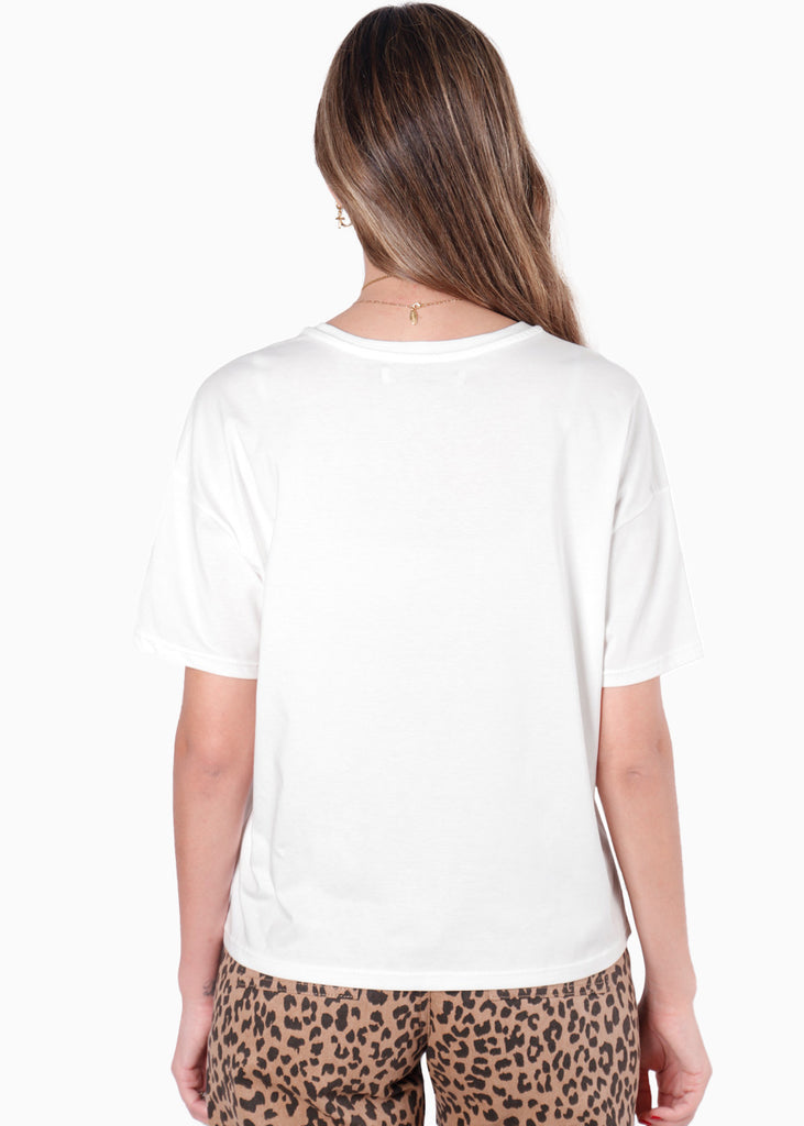 Camiseta oversized estampada "Spicy Life" color blanco, marfil para mujer - Flashy