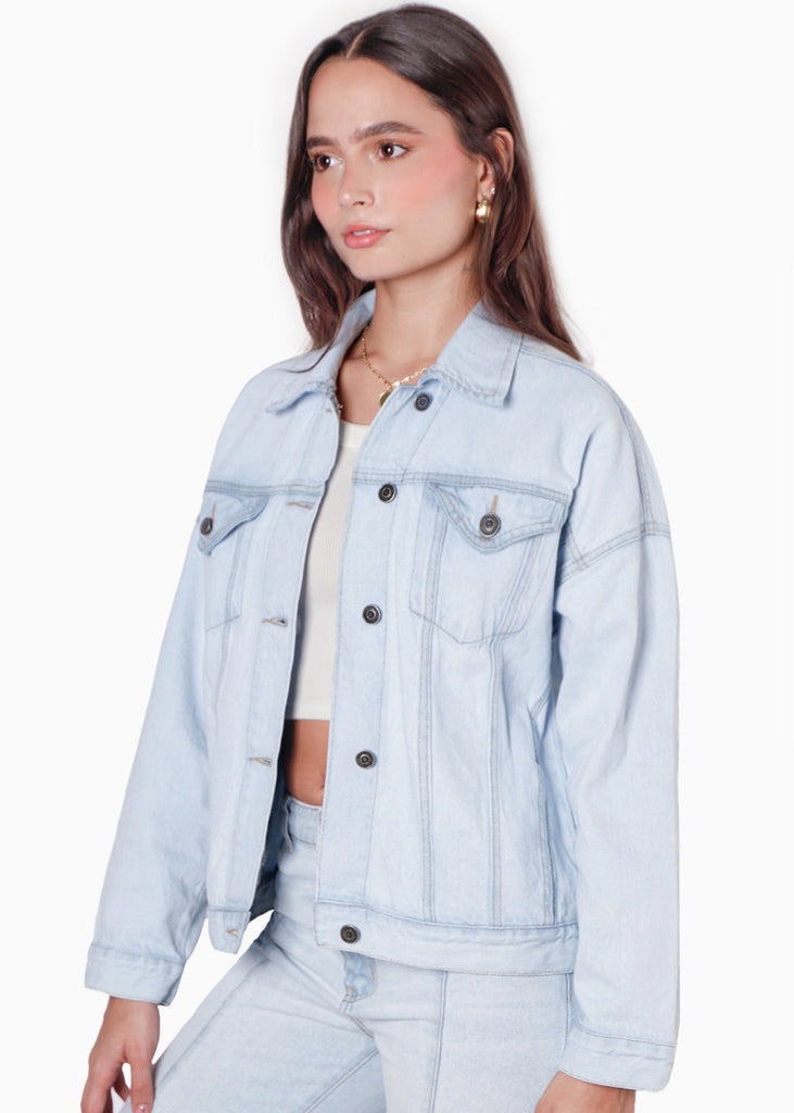 Chaqueta denim color azul para mujer - Flashy