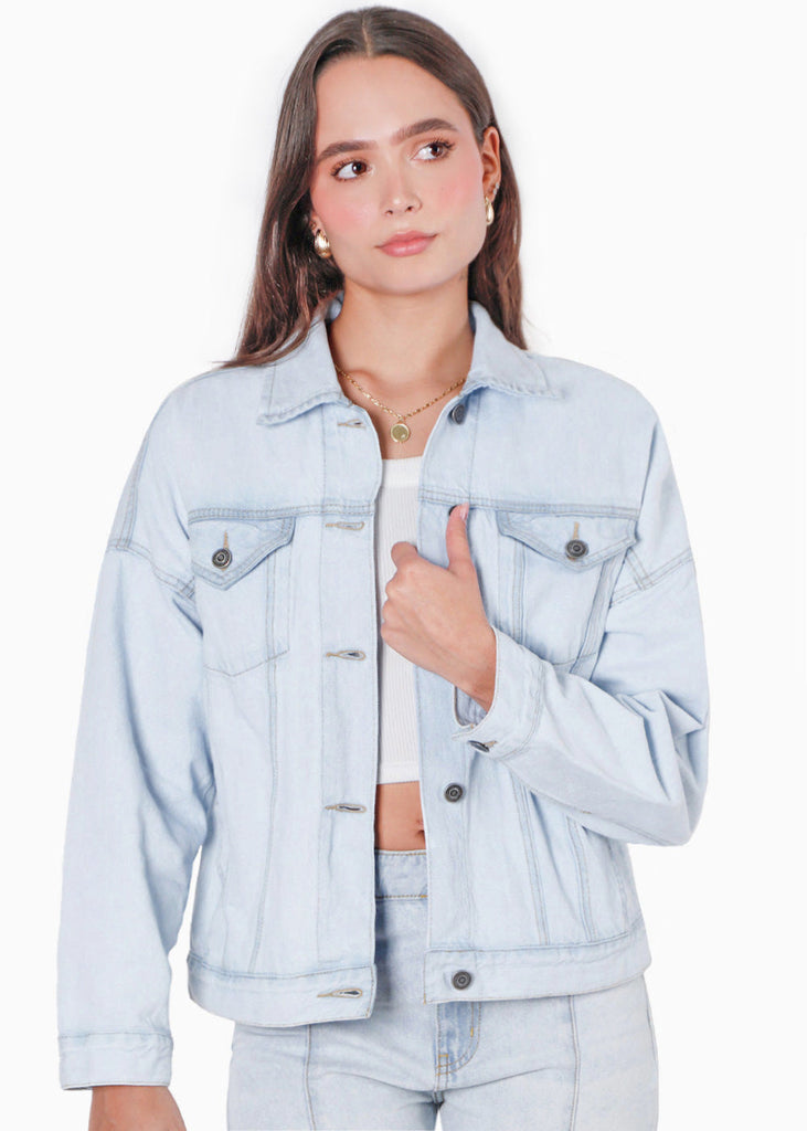 Chaqueta denim color azul para mujer - Flashy