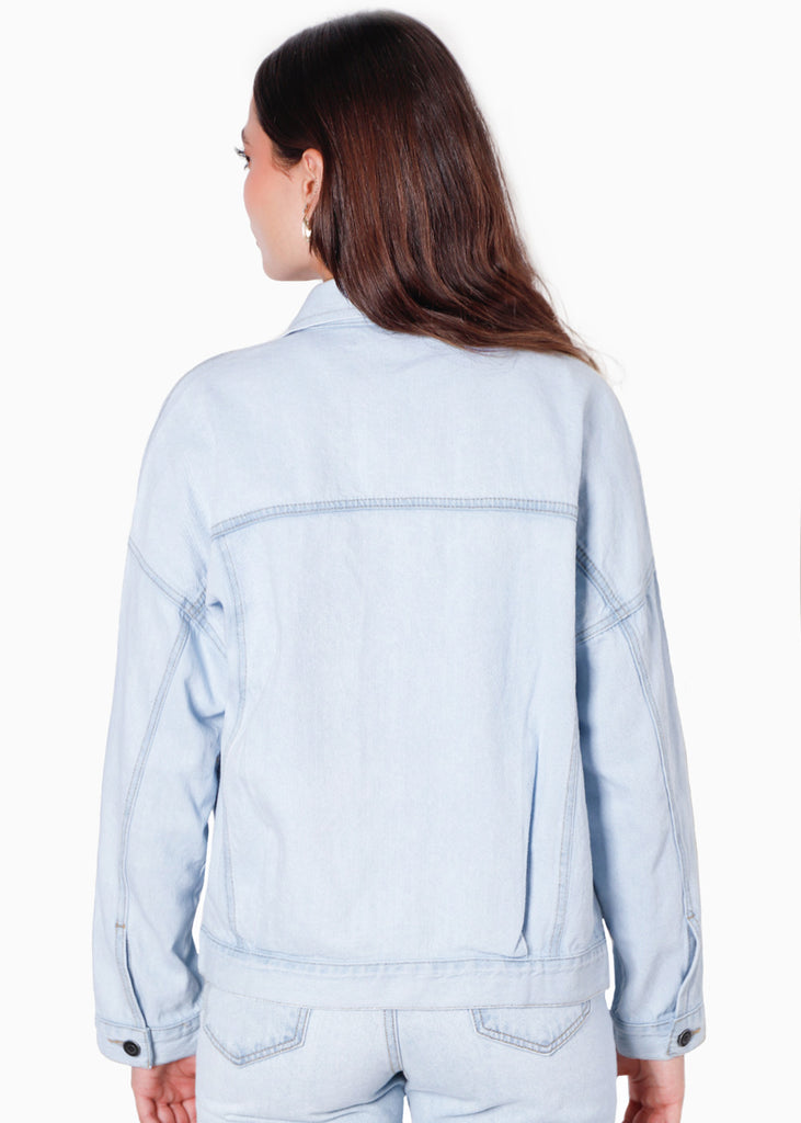 Chaqueta denim color azul para mujer - Flashy