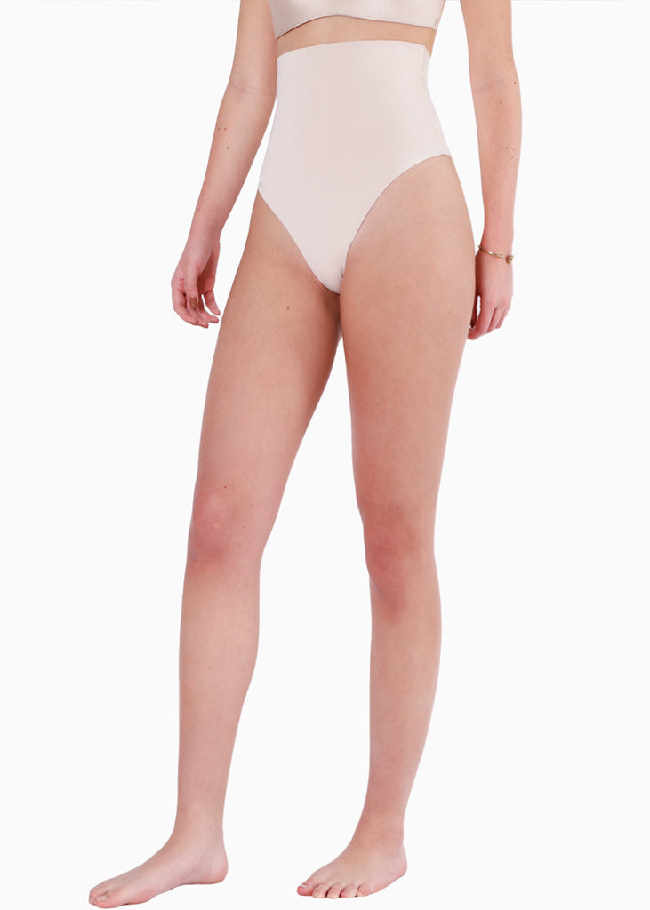 Panty moldeador con control de abdomen color beige para mujer - Flashy