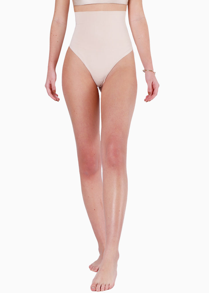 Panty moldeador con control de abdomen color beige para mujer - Flashy