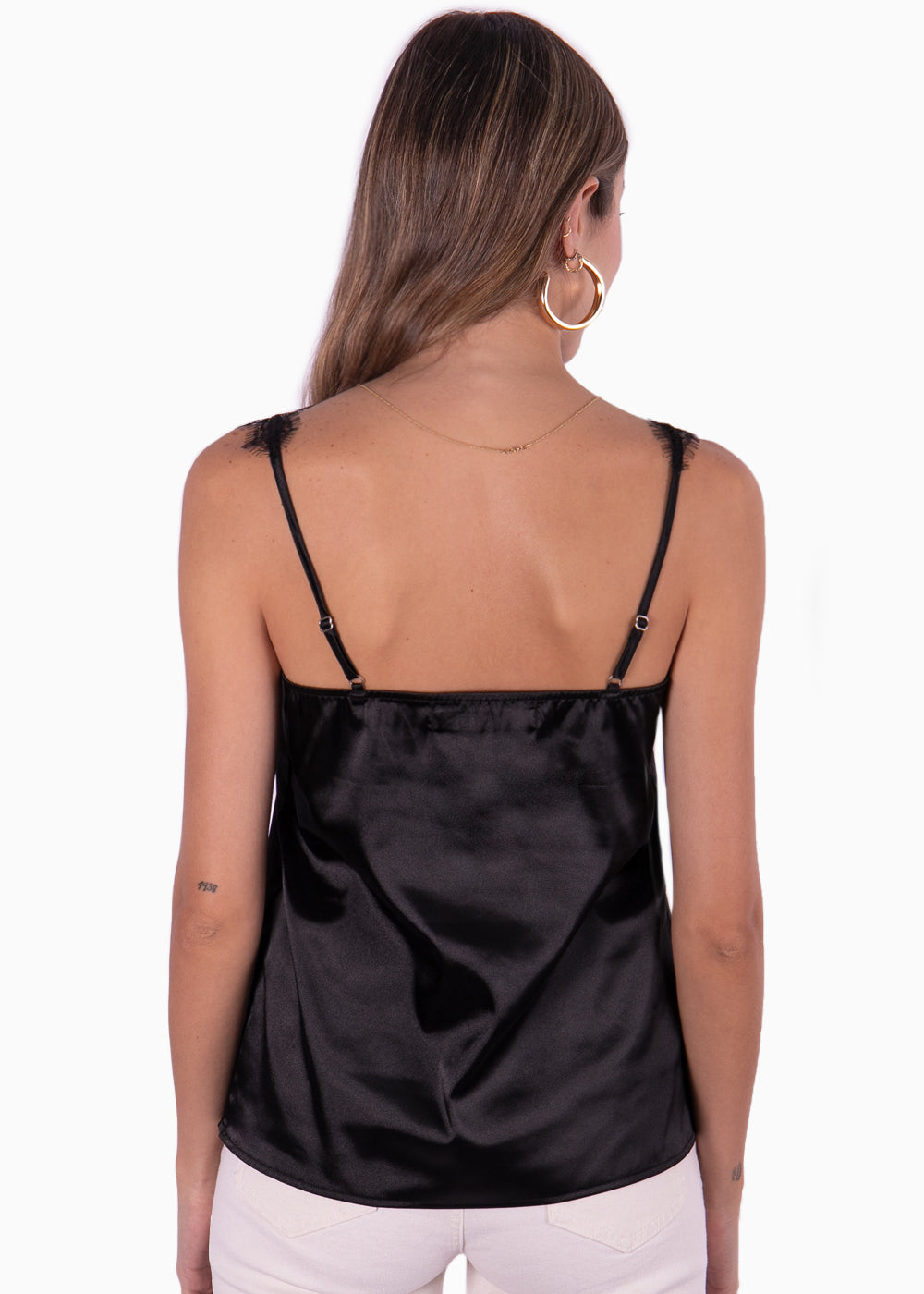 Blusa negra encaje discount mujer